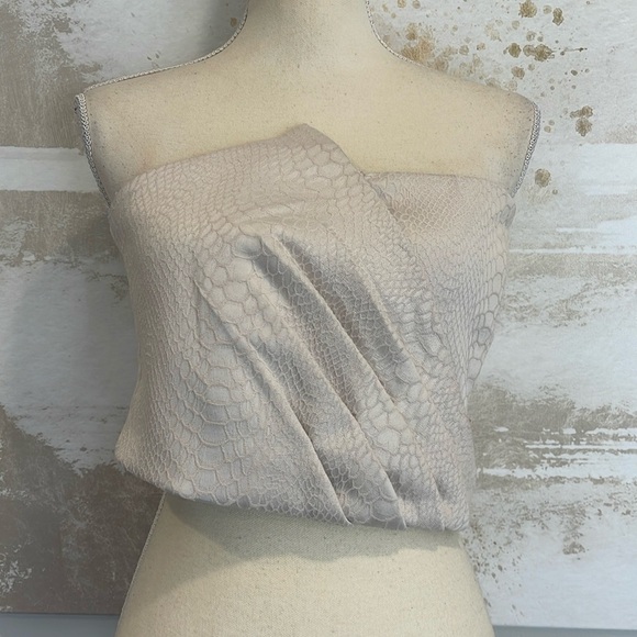 Python asymmetrical strapless side zip top by DO+BE - Picture 1 of 9
